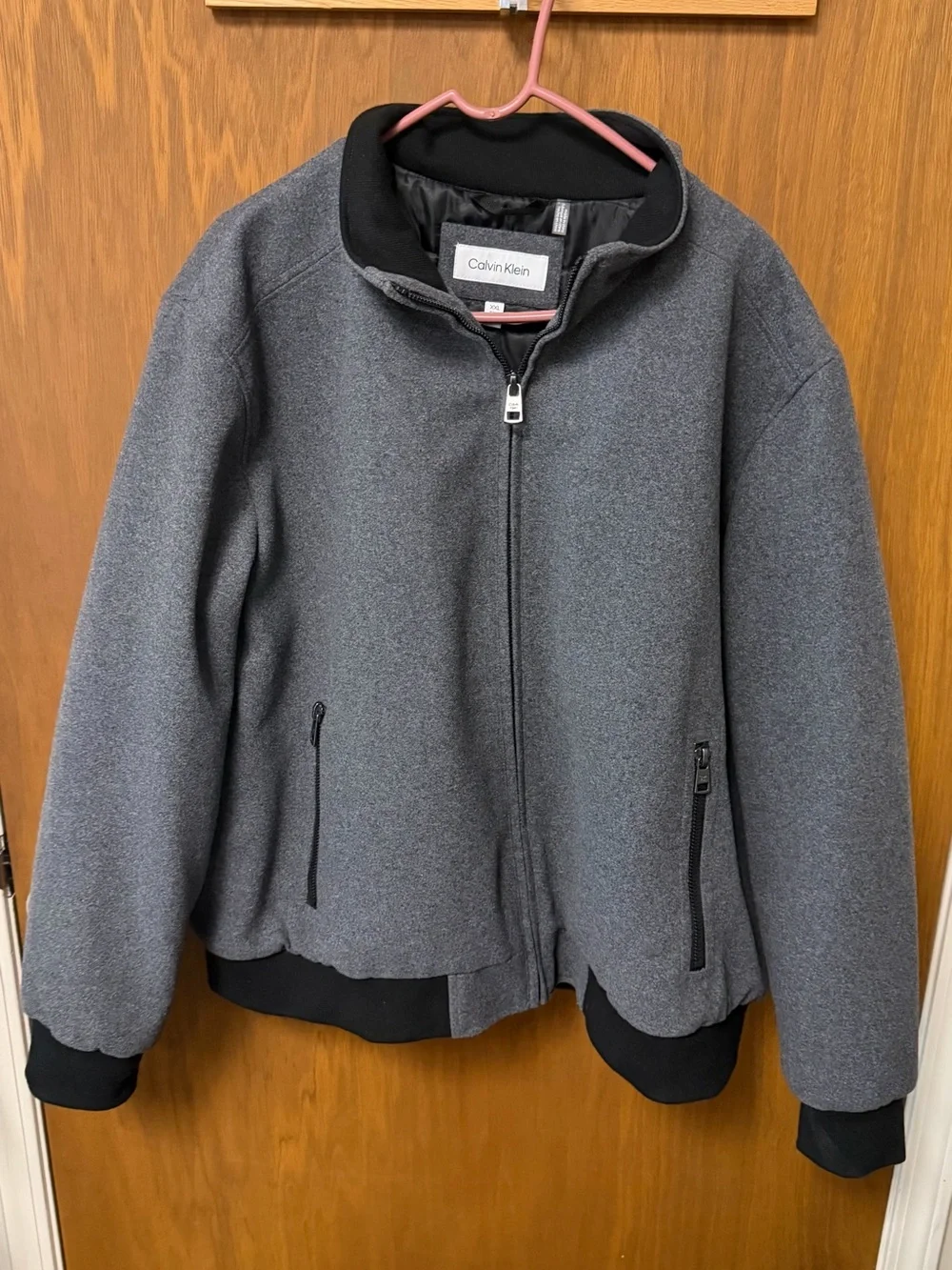 Calvin Klein Men's Grey Zip Bomber‎ Jacket